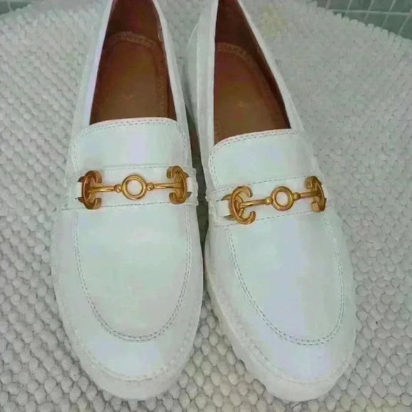 Circus NY by Sam Edelman Deana Loafer Bright White with Gold hardware - Picture 2 of 13